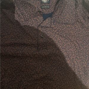 Faherty Navy and Pink Floral Shirt